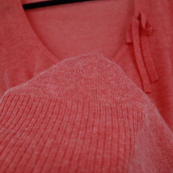 Knitted & Knotted Wool Alpaca Sweater Womens M Coral Soft Girl Coquette Romantic - Picture 9 of 16